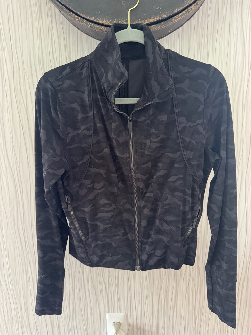 lululemon athletica Black Camo Zip-Up Utility Jacket